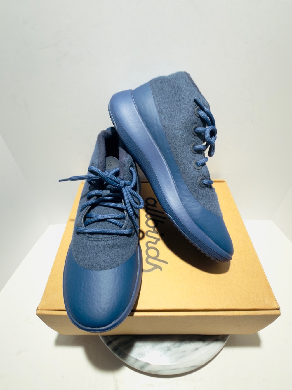 Men's Wool Runner-up Mizzle Plus Allbirds Size 10 Hazy Indigo Blue High Top